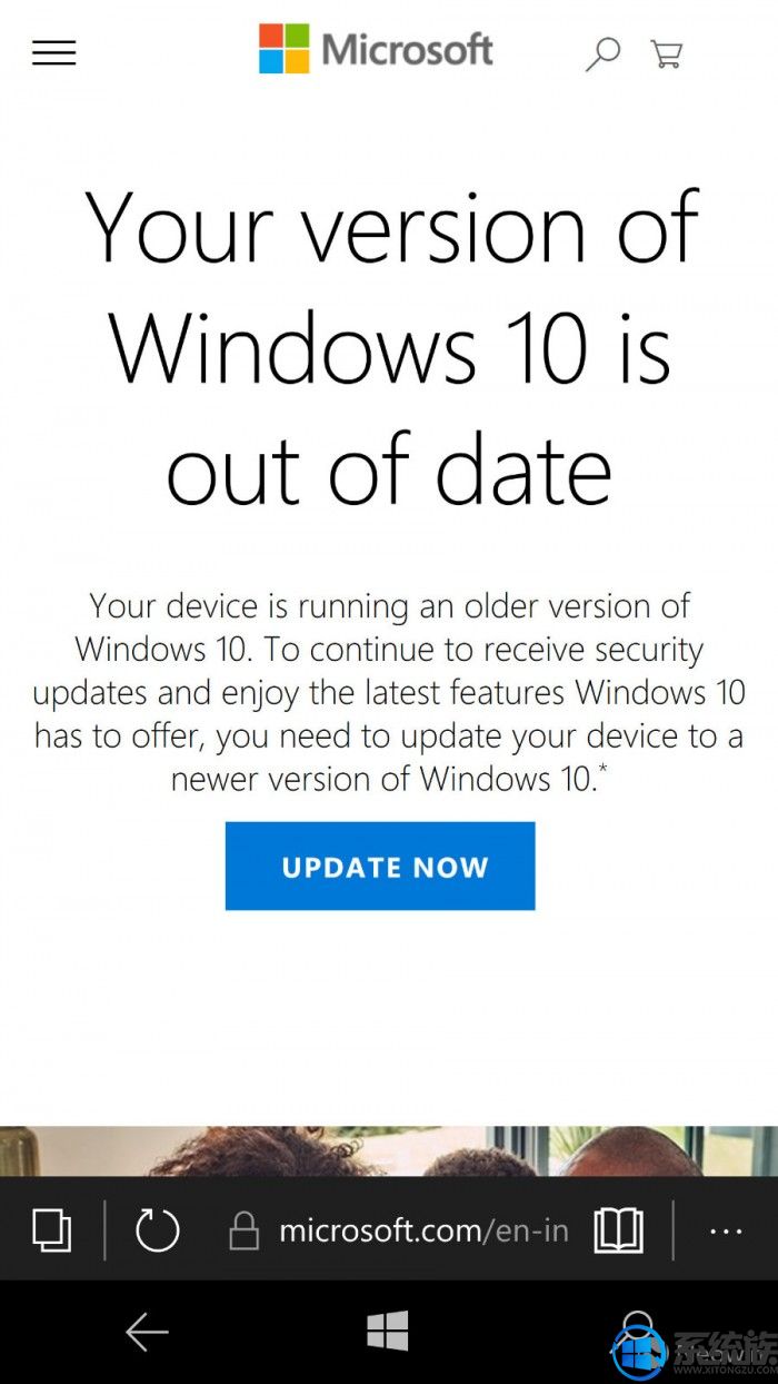 微软商城挂出横幅，提醒Windows 10 Mobile周年更新用户进行升级