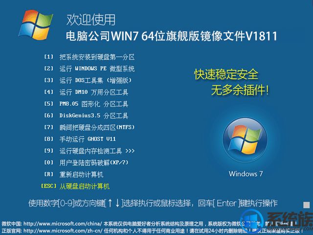 电脑公司win7 64位旗舰版镜像文件v1811