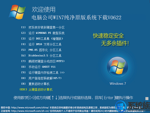 电脑公司win7纯净原版系统下载v0622