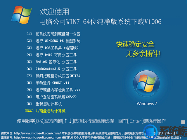 电脑公司win7 64位纯净版系统下载v1006