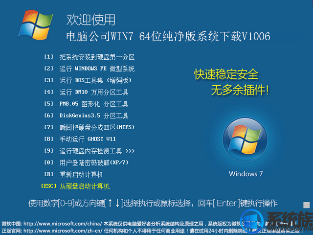 电脑公司win7 64位纯净版系统下载v1006